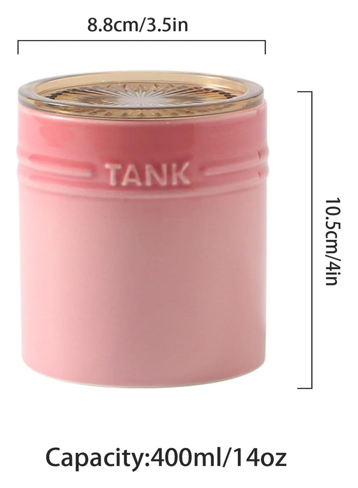 Azucarero, azucarero, azucarero de cerámica degradada francesa con tapa, azucarero sólido con cuchara, tarro de especias de porcelana, almacenamiento de decoración de cocina(Pink)