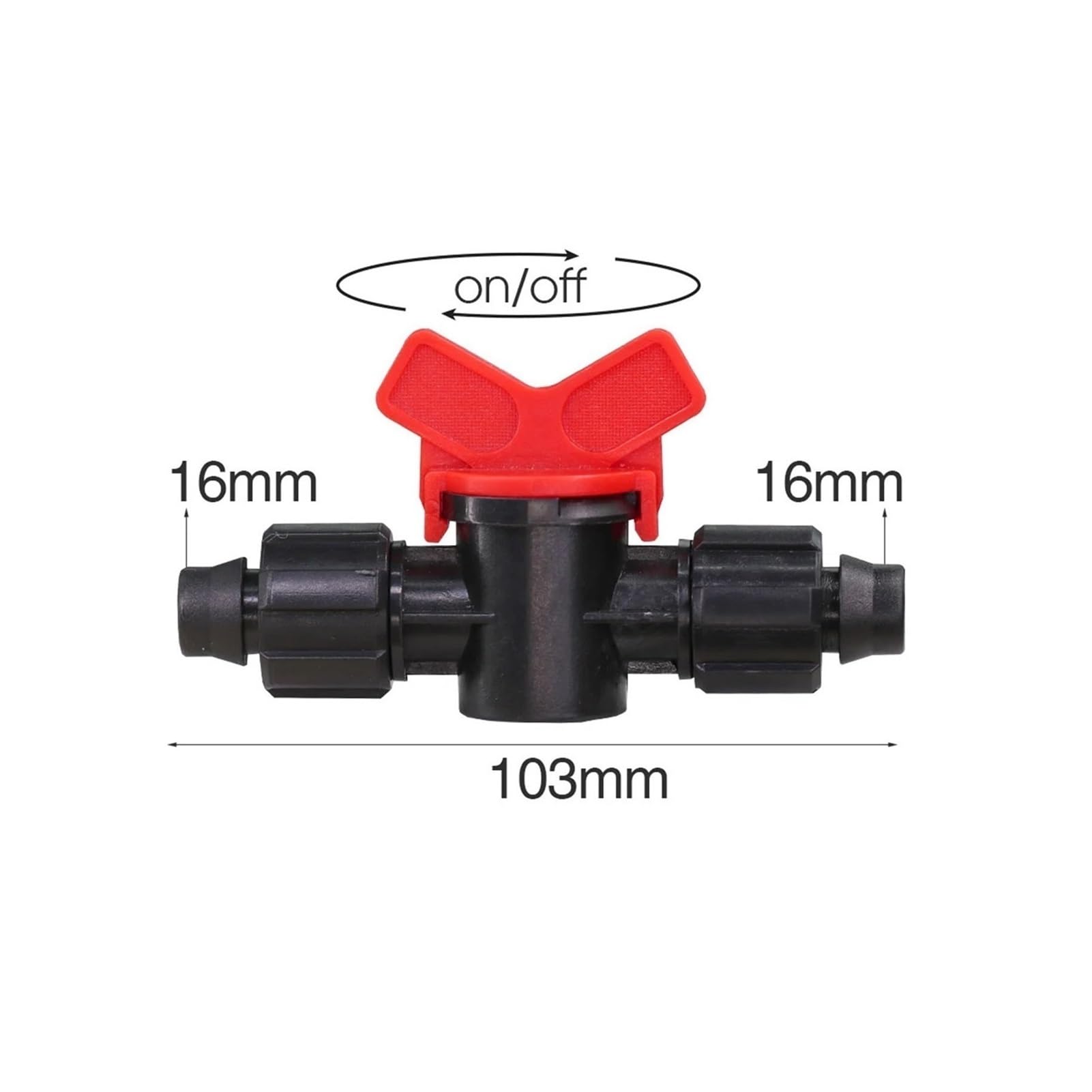 Conectores de cinta de goteo de 16 mm, adaptador de acoplamiento for tubería de jardín, manguera de riego por goteo, accesorios de bloqueo de rosca, codo de cierre, tapón de extremo en T(I,50pcs)