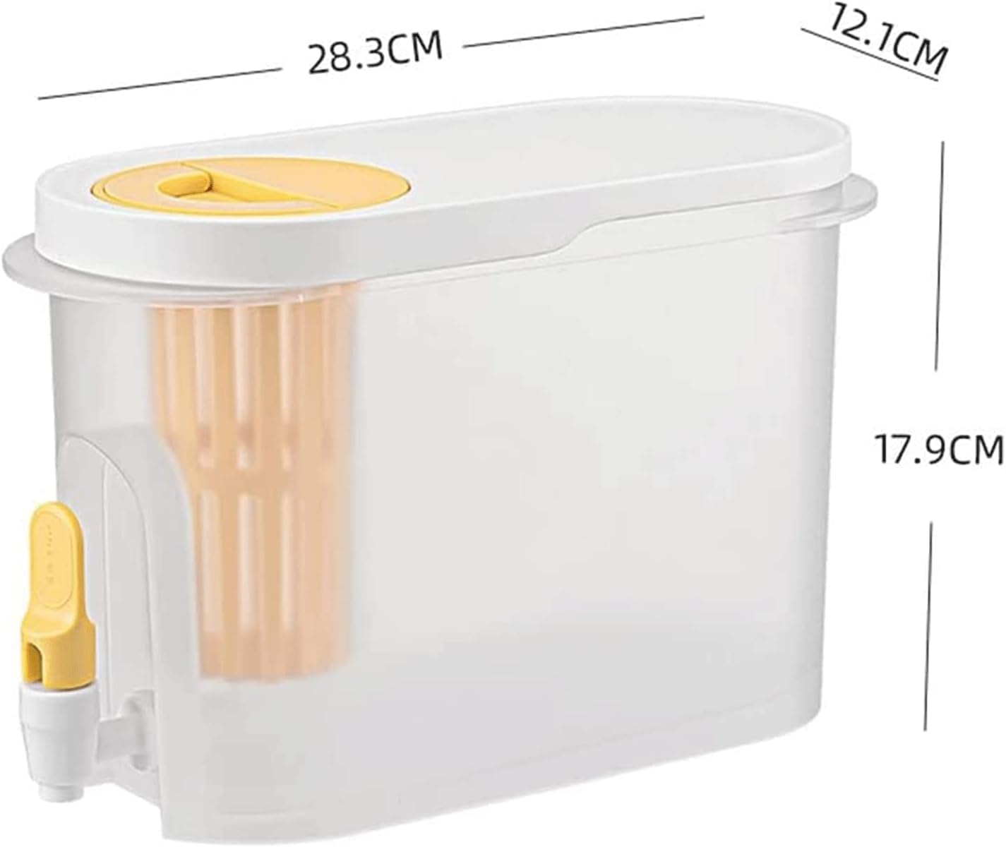 Dispenser per Bevande da 4 l/135 oz, Dispenser per Bevande in plastica con Coperchio, bollitore per Frigorifero di Grande capacità, distributore di Bevande a Buffet