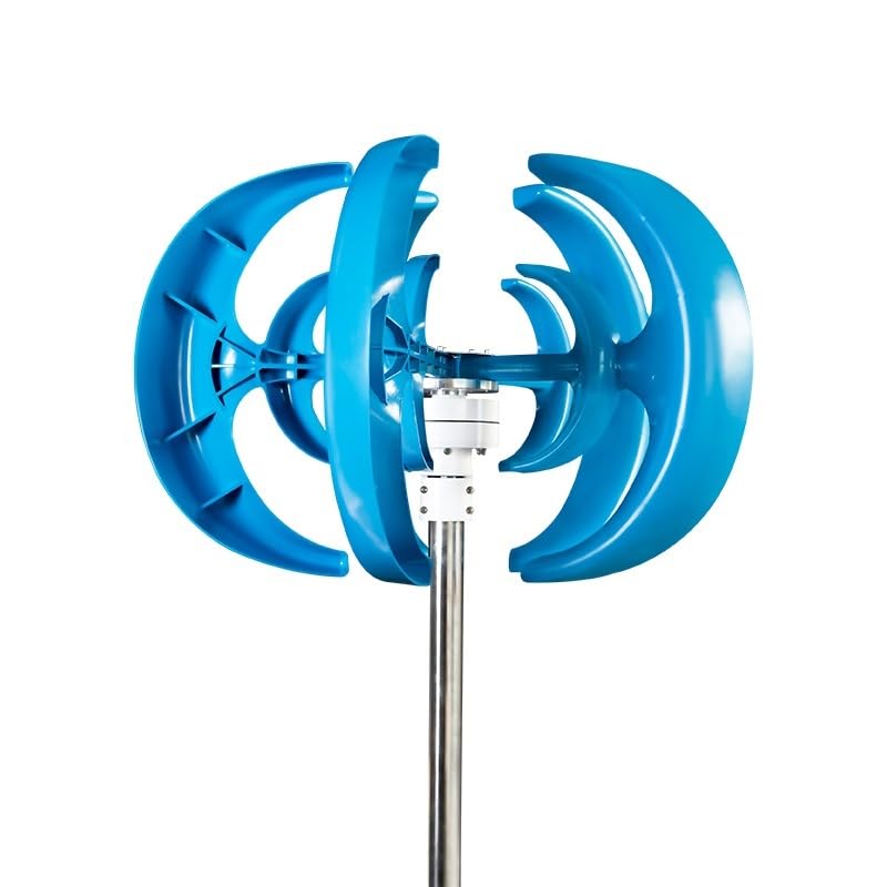Éolienne 1000W haute efficacité à axe vertical bleu avec gestion MPPT