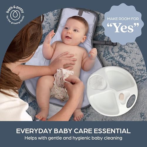 Dreambaby Top & Tail Schüssel, für den täglichen Gebrauch, Ober- und Schwanzschale für Babybadewannen, 2 separate Bereiche für Ober- und Schwanzschwämme, ergonomisches Design, leicht und tragbar