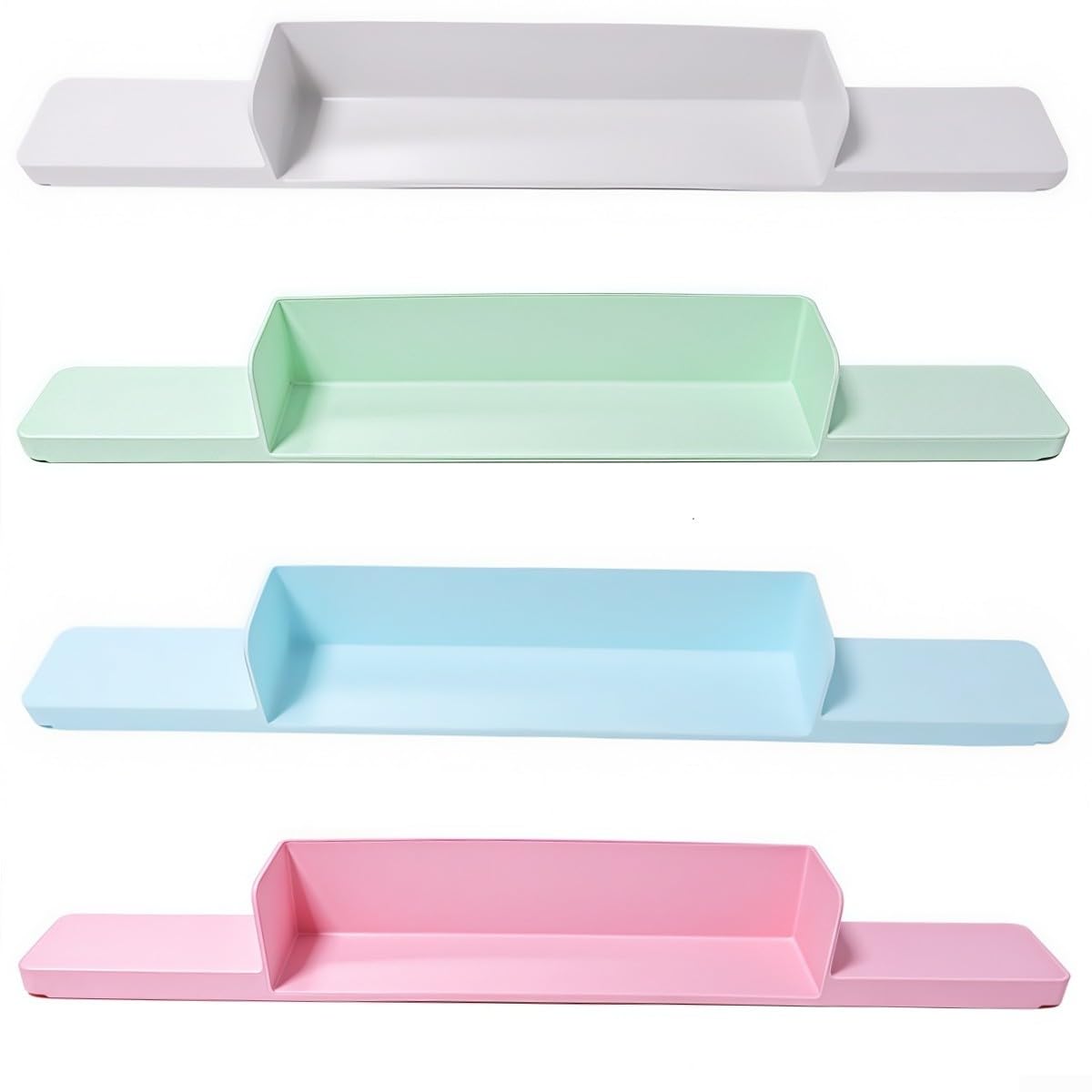 Versatile Silicone Bath Tub Splash Guard Organizer Toy Storage Solution Easy Installation Heat Resistant 76.6x9.2x6.5cm(Pink)