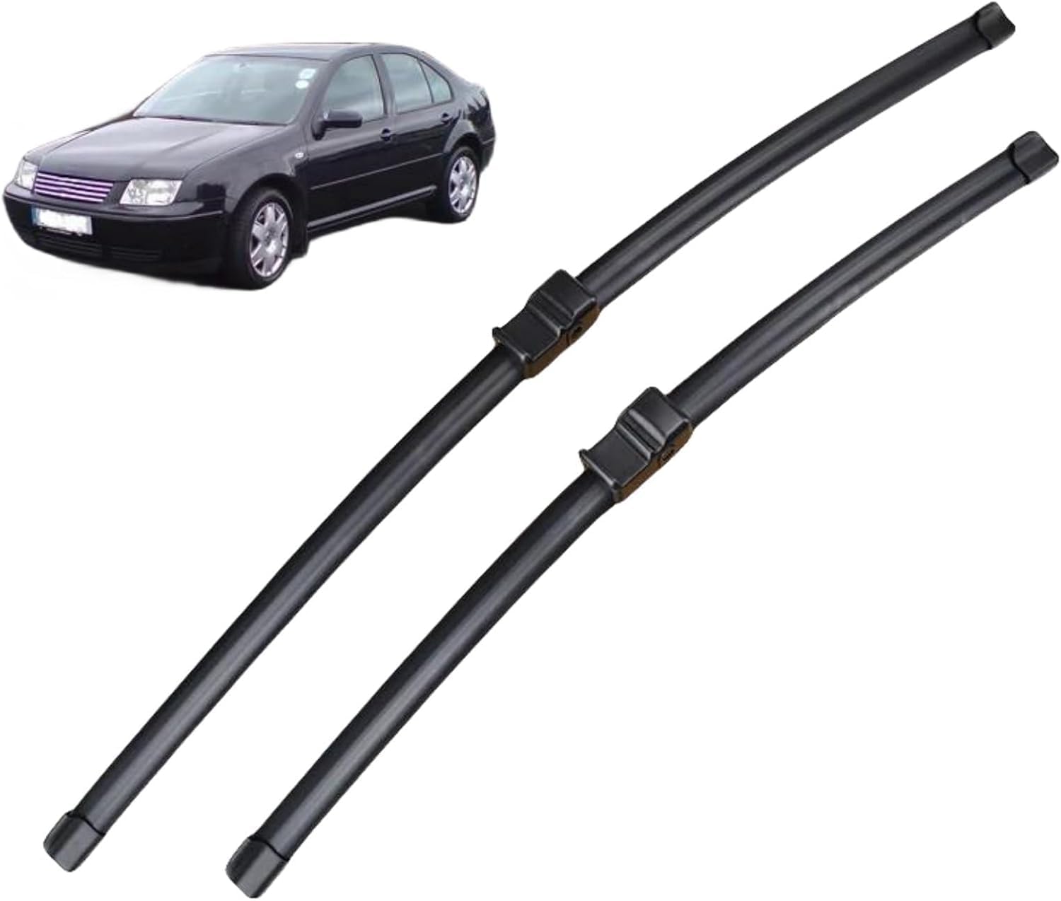 RESKIU Car Front Windshield Wiper Blade Set Replacement for VW Bora 2002-2005, All Season Windscreen Wipers Quiet Easy Installation