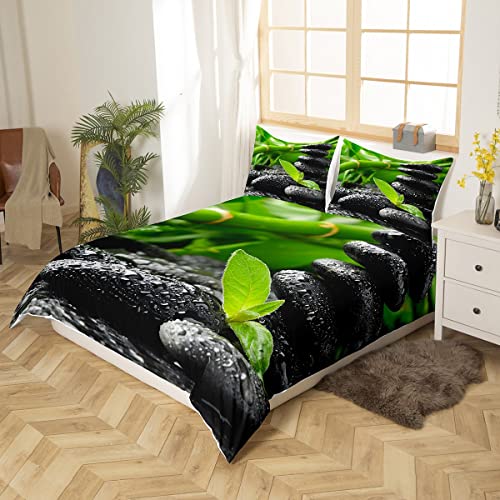 Housse de Couette Zen Parure de Lit 200x200cm Pierre - 4