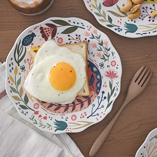 1 Pack Cartoon Cat Pattern Ceramic Steak Prato de Servir Comida Prato de Comida Ocidental para Resta