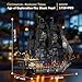 JMBricklayer Pirate Ship Building Toys with Lights, Pearl Pirate Ship Model Boat Kit 40002, Black Ship Toy Building Sets for Adult Teens 14+, Home Office Decor(1713 PCS) New Upgrade