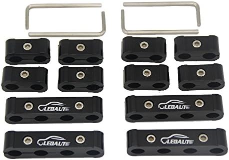 LEDAUT 12pc Engine Spark Plug Wire Separator Divider Suit for 8mm 9mm 10mm (Black)