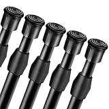 AIZESI 5PCS Tension Rod - Spring Curtain Rod 16 to 28inch,Black