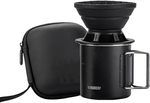 vandroop Juego de cafetera portátil, juego de gotero de café de silicona plegable, perfecto para viajes, campamento, hogar