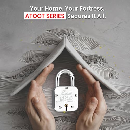Image of Link Atoot 70mm Padlocks 5Pcs Set | 1 Crore Key Combinations | Stainless Steel Body | Hardened Shackle | 9 Brass Lever | Made in India | 3 Keys for Each Padlock