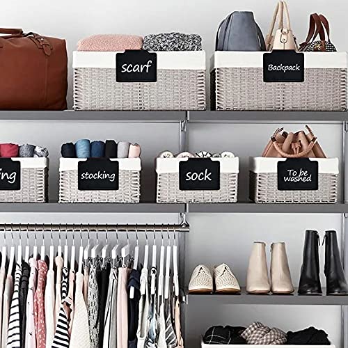 10 Pcs Basket Labels Clip, Pvc Kitchen Black Clip Label Holder Basket Bin Labels Clip With A Clear Protective Cover And A Pen For Pantry Organization And Storage Basket Label Holder(Gift 1X Mark Pen) #TOP6