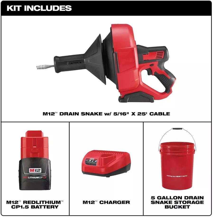 2571-21 HD For Milwaukee M12 Drain Snake Kit + TPT Premium cart storekid