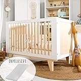 🔆 SKANDINAVISCHER BOHO-STIL: Die Kombination aus Kiefernholz und weißen Umrahmungen ergibt das perfekte Baby- und Kleinkindbett für alle, die helle, frische und moderne Möbel lieben.