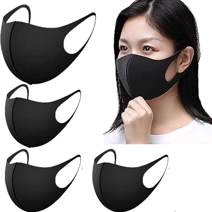 Image of Tomorrow Fashion Face Mask - Reusable Soft, Breathable & Washable Black Mask for Men & Women | Daily Use, Travel, Outdoor Activities | Stretchable Rider Mask | Stylish & Comfortable Fit