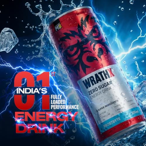 Image of MuscleBlaze WrathX Energy Drink, Frostbyte, 335ml x Pack of 6
