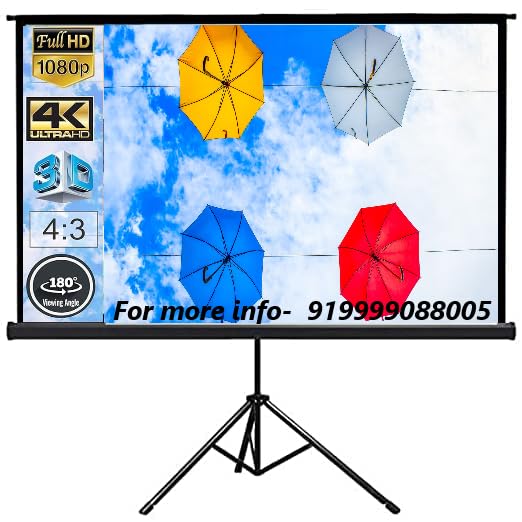 VILRO Cineview 8 Ft - Width x 6 Ft - Height Tripod Projector Screen, Supports Full HD 1080 P, UHD-3D-4K-8K Technology, 120 Inch Diagonal 4:3 Ratio, Comes with Stand(White) Recently launched (B0CWV2BW8Q) Amazon Price History, Amazon Price Tracker