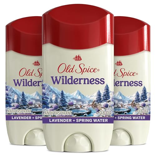 Image of Old Spice Antiperspirant & Deodorant for Men, 24 /7 Sweat & Odor Protection, 24 /7 Freshness with Long Lasting Scent, Wilderness with Lavender Scent, 2.6 oz (Pack of 3)