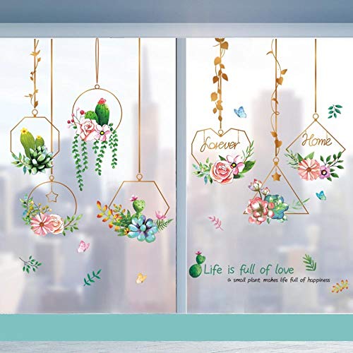 Vinilos para Ventanas Etiqueta De La Puerta De Vidrio Creativo 3D Tridimensional Decoración De La Ventana Etiqueta De La Pared Autoadhesivo-T