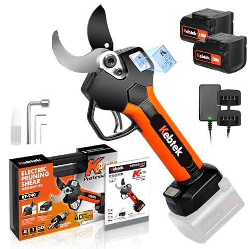 Elektrische Gartenschere 40MM, Kebtek Professionelle Akku Gartenschere18V...
