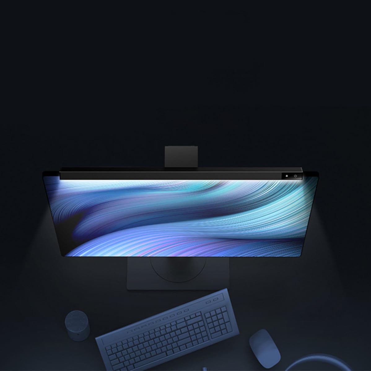 INOOMP Lampada da Monitor LED Nero Design a Sospensione in Abs, Luce Regolabile per Protezione, per Gaming e Lettura al Computer