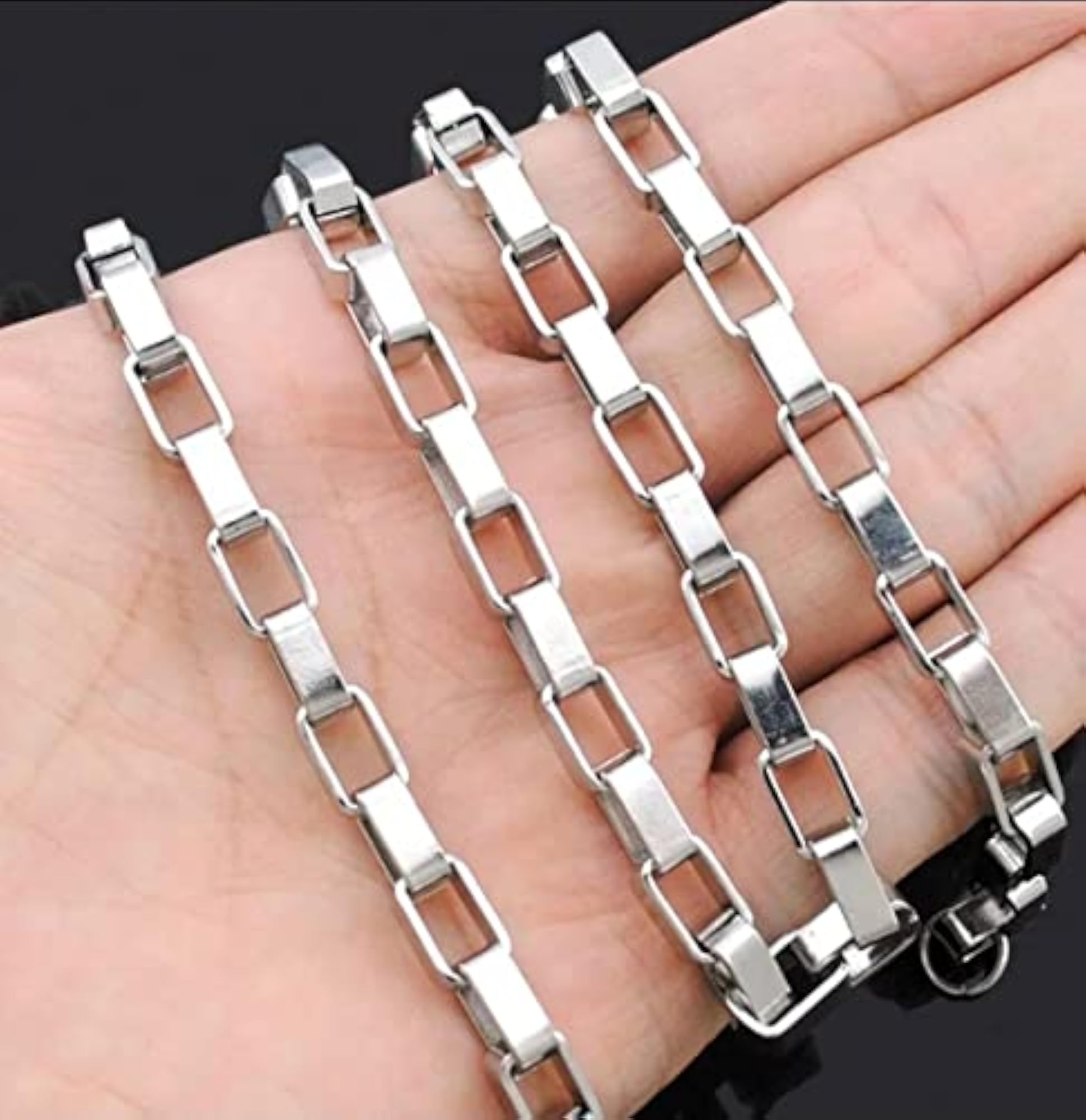 Stylish Silver Chain Necklace Combo for Men