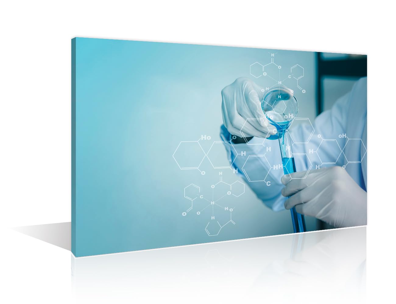 TUMOVO Wall Decor Scientists and Scientific Experiments Wall Art Medical Painting Home Decor Medical backgroun Wall Decor for Living Room 1 Pieces Framed Ready to Hang, 24" Wx36 H