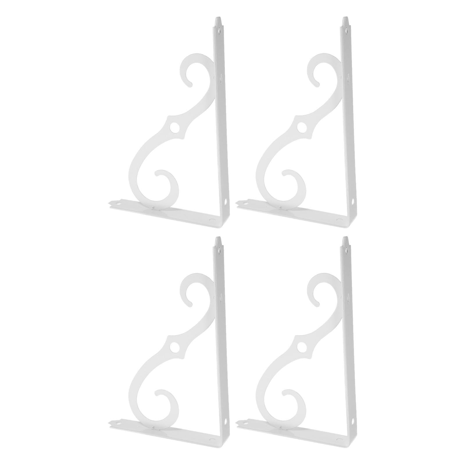 Supports d'étagère en fer anti-affaissement lot de 4 fixations triangulaires blanches