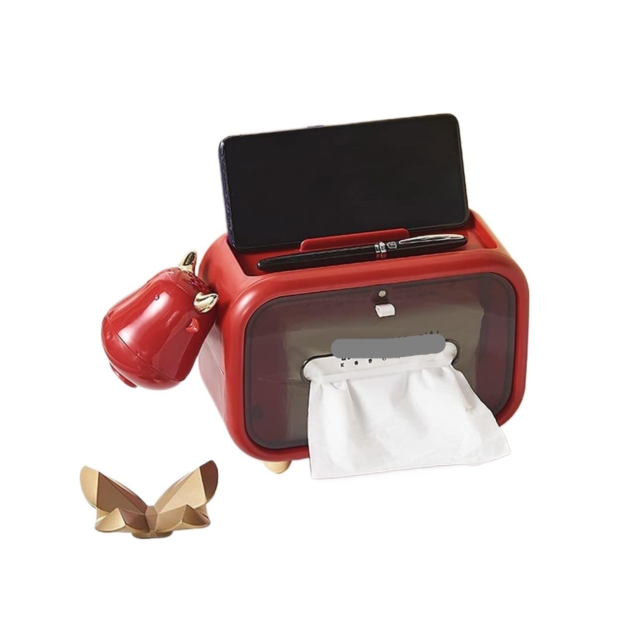 Tissue Dispenser Box Multifunctional Tissue Boxes Can Put Napkin Cosmetic Jewelry Apartment Must Haves(Red)