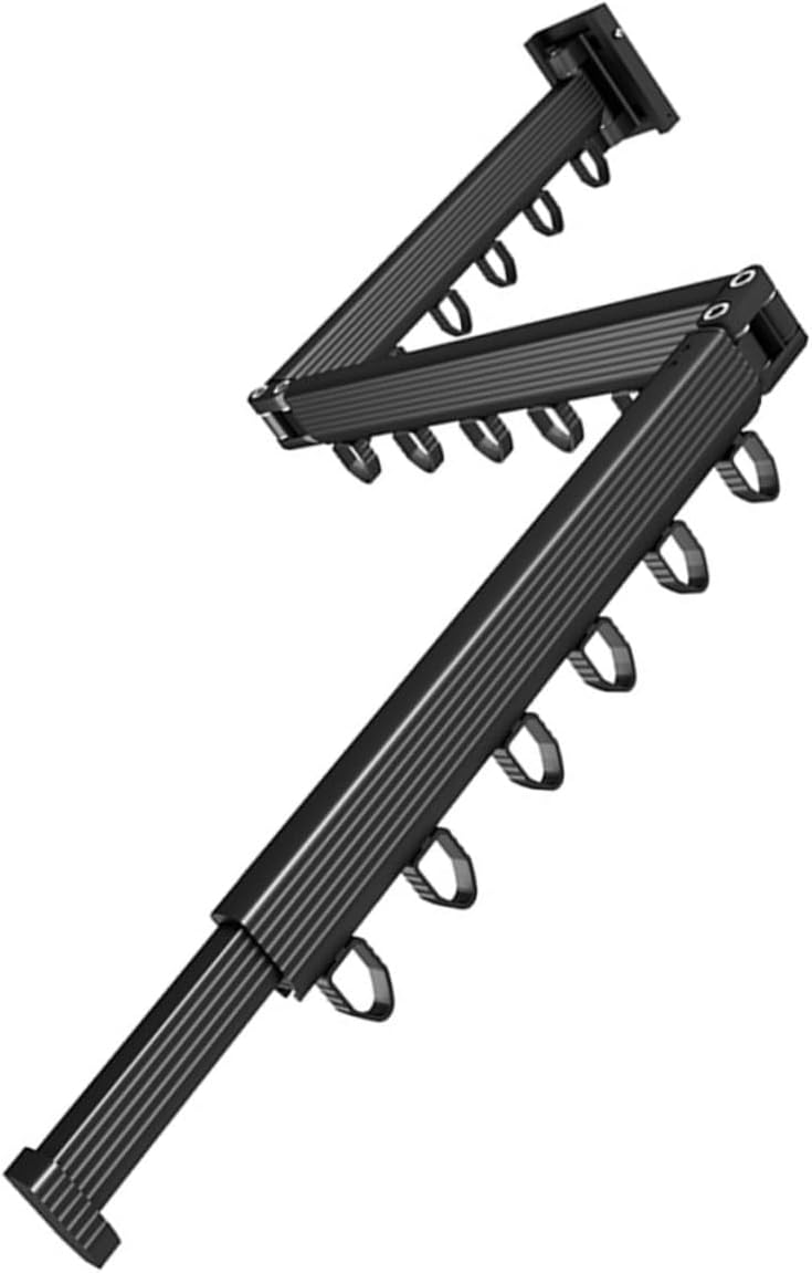 Folding Wall-Mounted Clothes Drying Rack Compact and Retractable Laundry Drying for Spaces Easy to Install Metal Clothing Organizer for Efficient Air