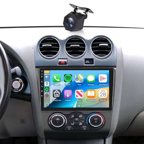 4+64G Car Stereo for Nissan Altima 2008-2012 Wireless CarPlay Car Stereo 9 Android Auto IPS 1280 * 720P Touchscreen Android Car Radio 32EQ DSP HiFi Bluetooth FM 5G WiFi GPS+Backup Camera Manual A/C