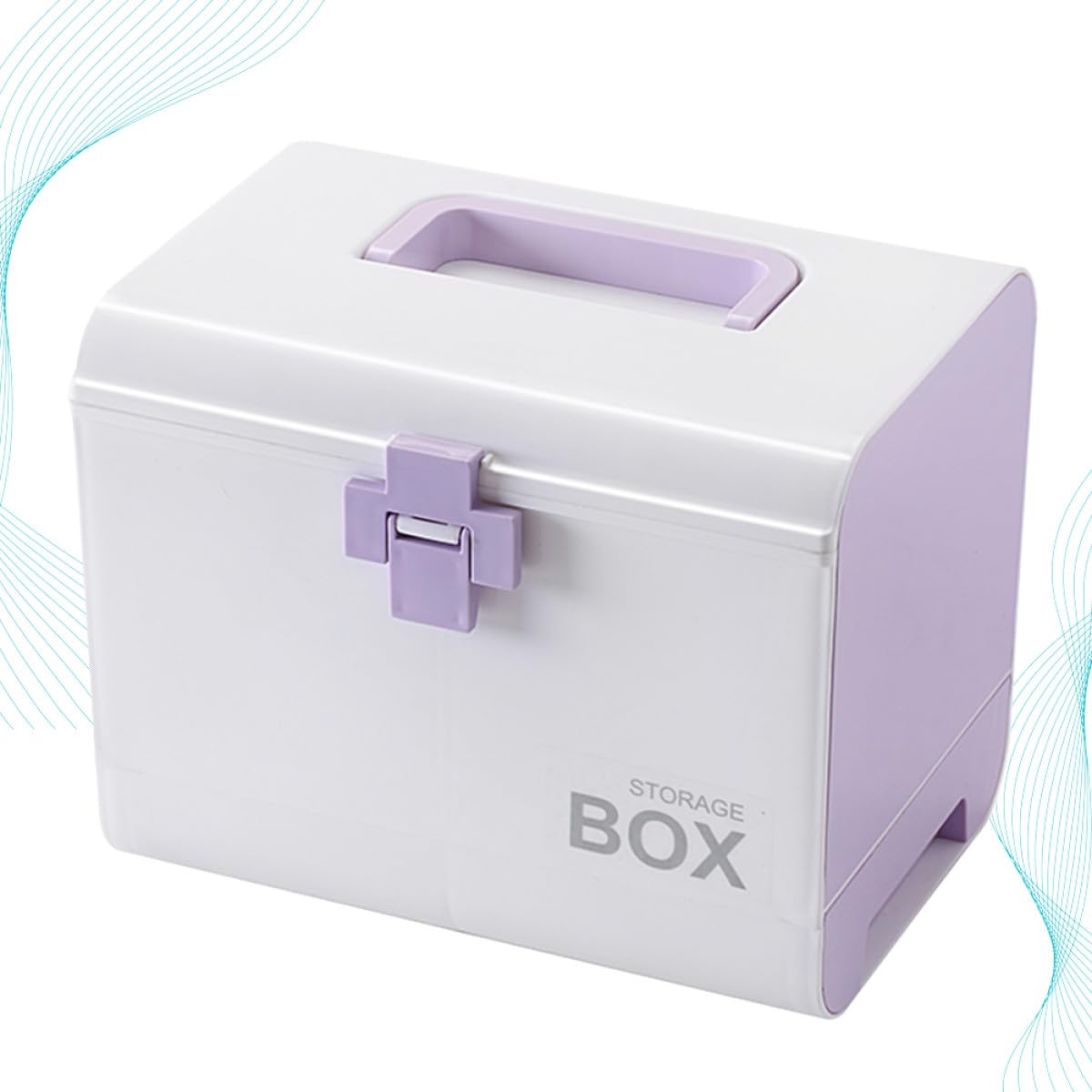Caja de Almacenamiento de Medicamentos Portátil Lila Abs PP | Clasificación Separada, Uso en Casa y Viaje, Formato Compacto para Orden Diario