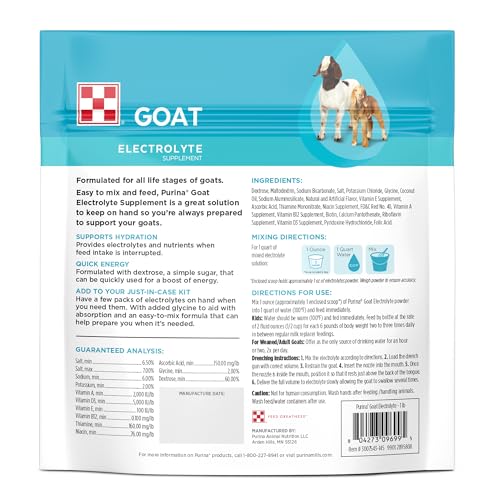 Purina® Goat Electrolyte for Goats of All Life Stages | 16 Ounce (16 OZ) Pouch