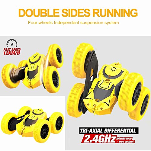 Remote Control Car RC Cars Stunt Car Toy - 360°Double Sided Rotating Vehicles Toys 2.4Ghz 4WD Off Road - Kids Toy Cars Christmas Birthday Gifts for Boys & Girls
