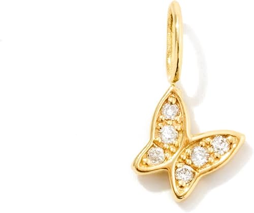Gelin Colgante de mariposa de oro macizo de 14 quilates con diamantes para mujer