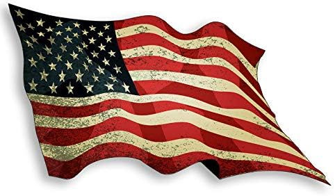 Amazon.com - MAGNET 3x5 in VINTAGE WAVING American Flag Sticker -decal ...