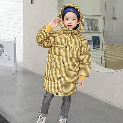 Coats for Girls Girls Boys Winter Plaid Coat Windproof Outerwear Mediun Length Warm Jacket Down Toddler Lined4