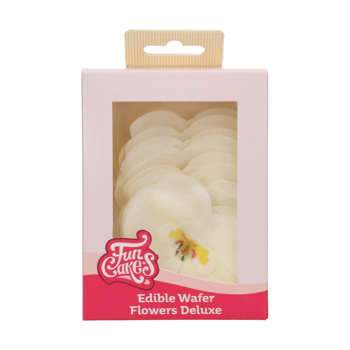 FunCakes Edible Wafer Flowers Deluxe Orchid White Medium - Edible Paper Flowers for Decorating Cakes, Cupcakes and Desserts - Pack of 10