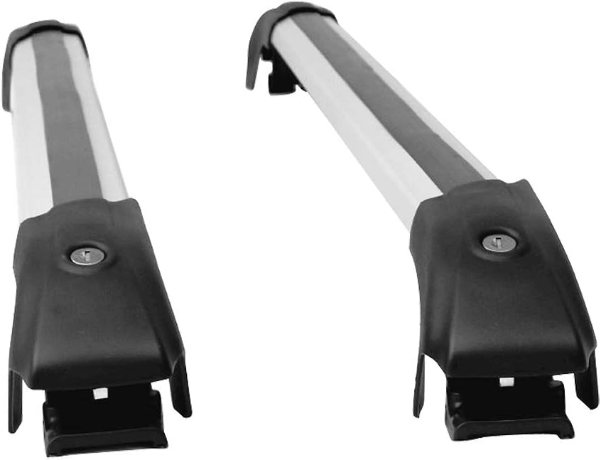 FREEMOTOR802 Compatible with 2014-2019 Nissan Rogue Cross Bar, Luxury Style Unpainted Black Aluminum Top Roof Rack Crossbars