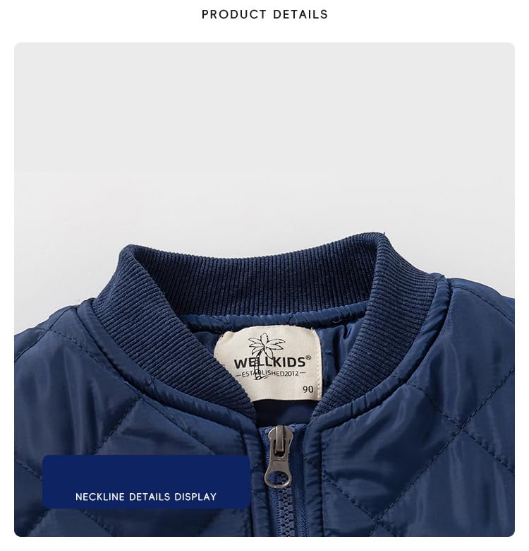 Irsutey Toddler Boys Solid Jacket Zip Up Long Sleeves Quilted Lapel Autumn Winter Thick Warm Outerwear3