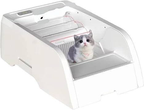 Automatic Self-Cleaning Cat Litter Box with Infrared Sensor, Open Design for Large & Multi-Cat HouseholdsWiFi Camera Version