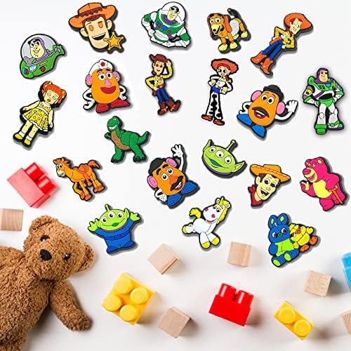 20pcs Shoe Decoration Charms, Shoe Charms for Toy Story for Croc Charms, Durable Water Proof Shoe Decoration, Bracelet Wristband Accessories|/Birthday/Party/Gifts for Teens/Cartoon Boys Girls