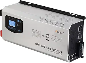 Ampinvt 6000W Peak 18000W Pure Sine Wave Inverter, 24VDC to 120V/240V Split Phase, with Battery Charger and Off-Grid Power System