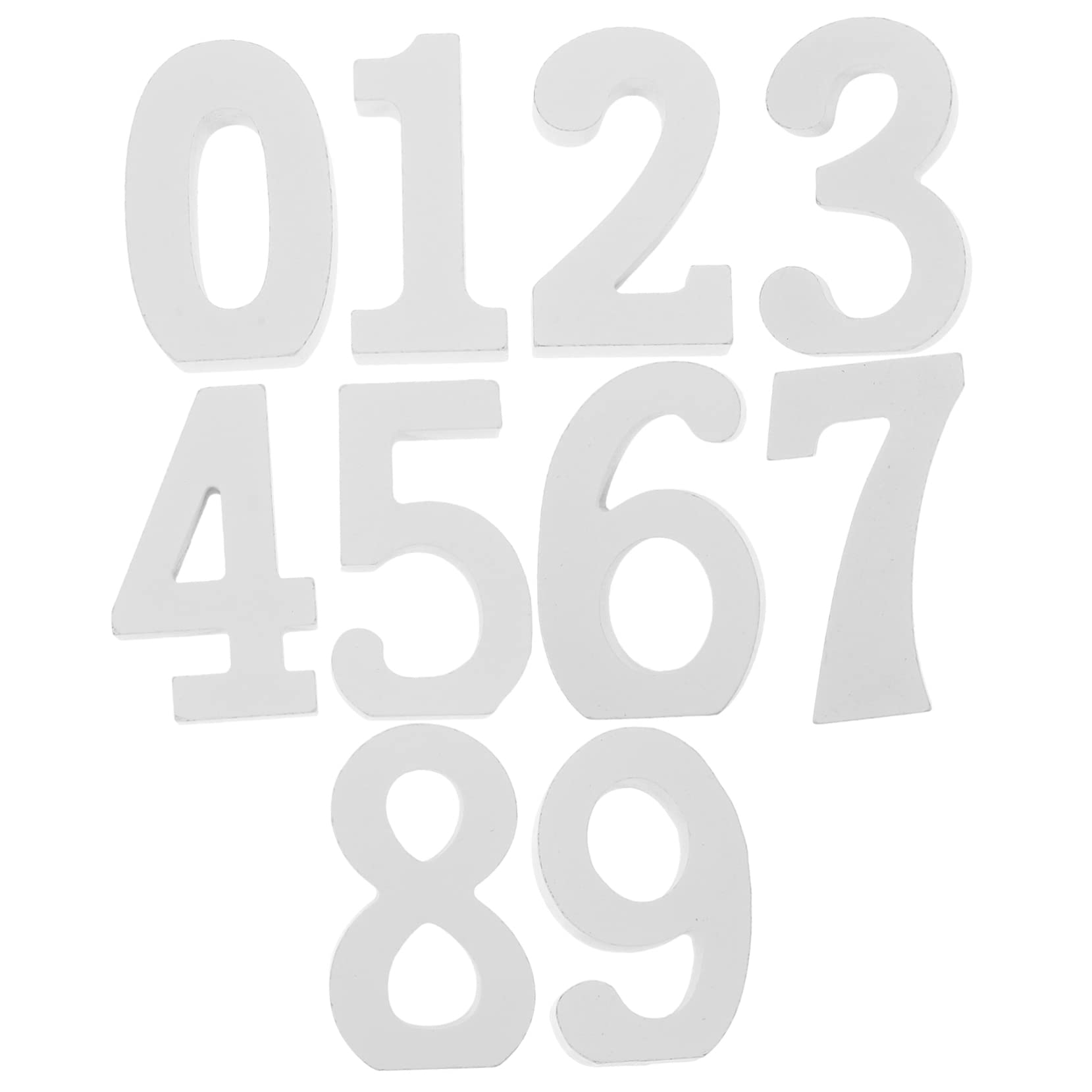 SEWACC 10pcs Charcuterie Numbers Fillable Wooden Number Decor Warm White Finish for Birthday Wedding Party