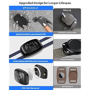   Upgraded-2-Packs-Airtag-Dog-Collar-Holder-Mount-Stouchi-IPX8-100-Waterproof-AirTag-Pet-Harness-Case-Anti-Lost-Premium-PC-Lightweight-Fits-All-Widths-Collars-Black
