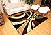 Feraghan/New City New City Contemporary Modern Wavy Circles Area Rug, 8' x 10', Black
