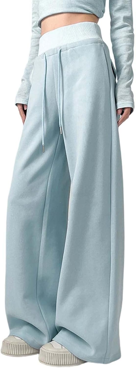 Women's Tummy Control Wide Leg Sweatpants Baggy Fleece High Waist Wide Legged Joggers Active Yoga Relaxed Fit Sporty