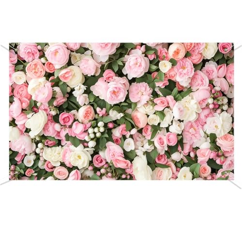 BlissYard Spring Floral Backdrop 71×41 Inch Natural Scenery Wall Photography