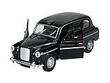 Produit sous licence Welly Modèle de voiture compatible avec Austin FX4 London Taxi Noir env. 1/34-1/39 Métal Modèle de voiture en métal dans boîte
