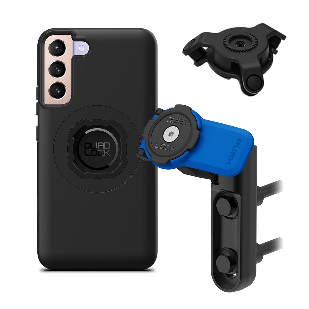Quad Lock Brake/Clutch Motorcycle Phone Mount with Vibration Dampener and MAG Phone Case for Galaxy S22+