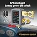 12V Intelligent Battery Power-Off Switch with Remote - Ideal for Car, Truck, RV, ATV, LED Voltage Display, Anti - Theft Battery Kill & Cut - Off Feature(Grey)